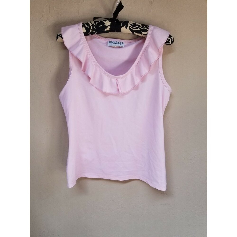 Jerdog Athletic Scoop Neck Sleeveless Ruffle Tank Skort Set Of 2 Pink Large USA
